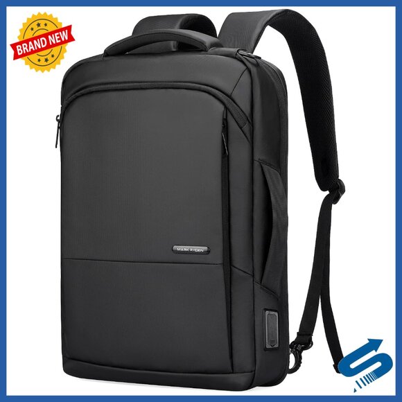 Slim Tech Backpack with USB Charging Port Waterproof Multi-Compartment